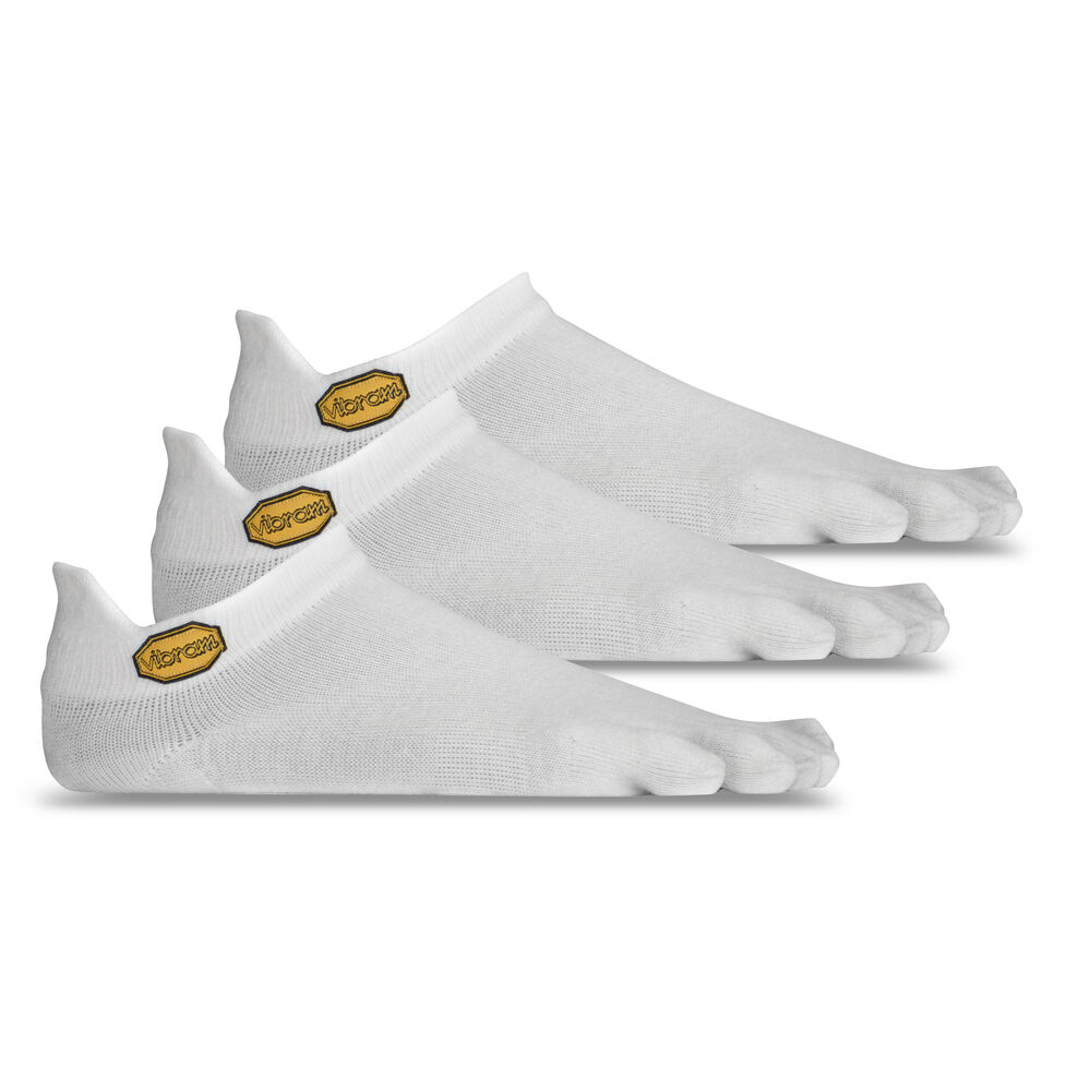 Vibram Fivefingers No Show 3 Pack Womens Five Finger Socks White Australia (OAJ697084)